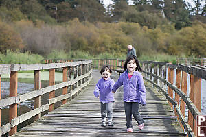 Nara And Claira On The Bridge