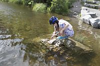 Standing On Stone In Lake