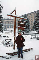 Mark In Front Of Sign