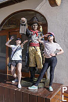 Kids With Pirate Statue