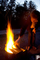 Sean Adding Wood