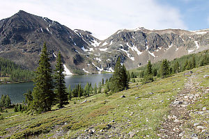 Walking Beside Glacier Lake