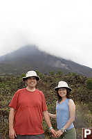 Helen And John In Front Of Volcano