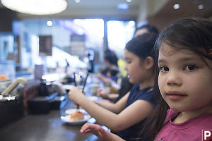 Claira At Conveyer Belt Sushi