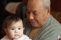 Nara On Great Grandfather Lap