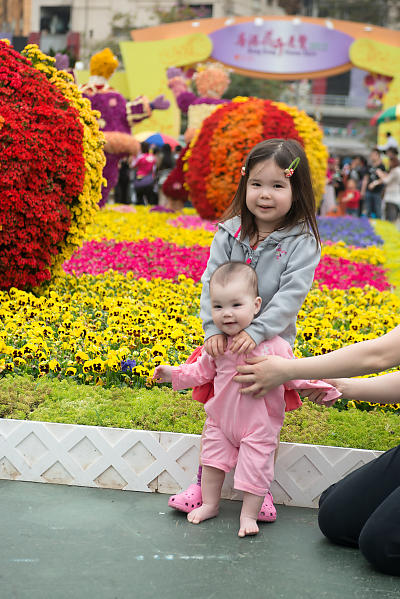 Nara And Claira At Flower Show