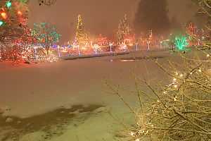 Bright Lights Across Frozen Lake