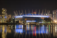 BC Place With Lights On The Water