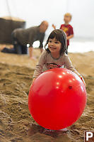 Claira Picking Up Balloon