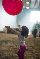 Claira Trying To Catch Balloon