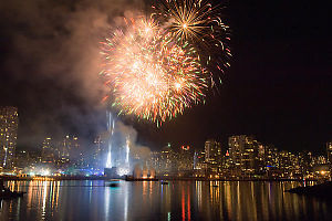 Fireworks With Olympic Rings