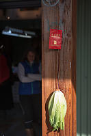 Bundle Of Lettuce On Douglas Fir Post