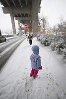 Claira Walking To Granville Island