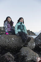 Sitting On Rock In Shade