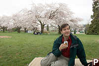 Mark Drinking Under Sakura