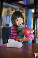 Abby Climbing With Balls