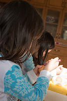Claira Decorating Easter Eggs