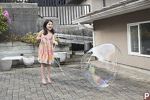Claira Jumping For Bubble