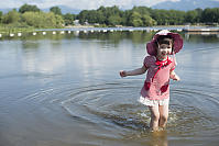 Claira Walking In Trout Lake