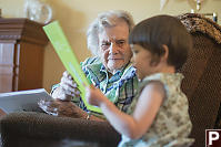 Great Grandma And Claira With Book