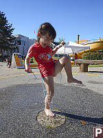 Claira Dancing In Small Sprinkler