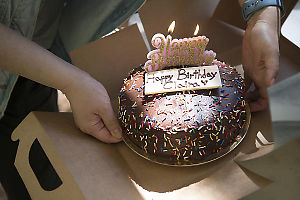 Mom Getting Out Cake