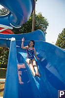 Claira On Blue Waterslide