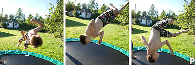 Justin Playing On Trampoline