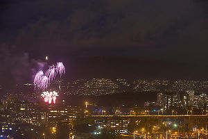 Purple City Wide Shot