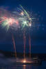 Colour Fireworks Over Barge