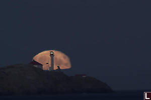 Moonrise Behind Trial Islands Lighthouse