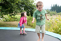 Marcus Hopping On The Trampoline