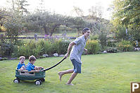 Justin Taking The Boys For A Wagon Ride