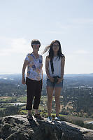 Nara With Grandma On Rock