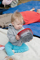 Loren With A Box Of Blue Berries