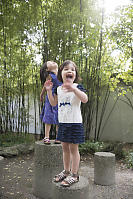 Funny Faces On The Cement Seats