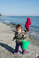 Claira With Bucket On Beach