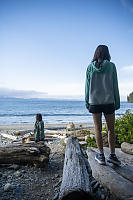 Walking On Beach Logs