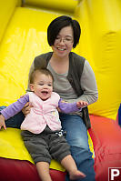 Helen And Claira On Slide