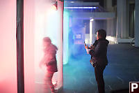 Helen Taking Photos In Light Booths