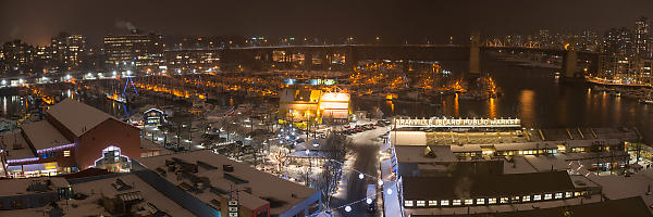 Granville Island Snowy Night