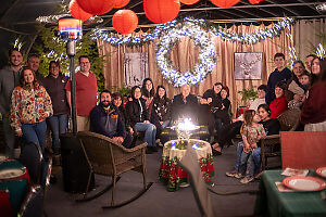 Christmas Party Family Portrait
