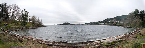 Small Bay With View Of Fishing Cabins