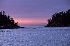 Sunset with a view of Spout Islet