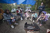 Cooking Marshmellow Around Fire