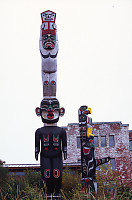 Totems In Front Of 'Namgis House