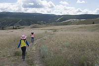 Walking Across Field To Sand Dune