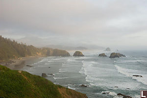 Foggy Hills Over Bay