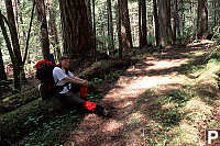 Andrea Sitting at the Side of the Trail