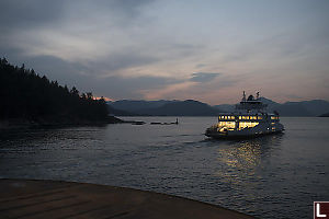 Bowen Island Ferry Leaving Ahead Of Us